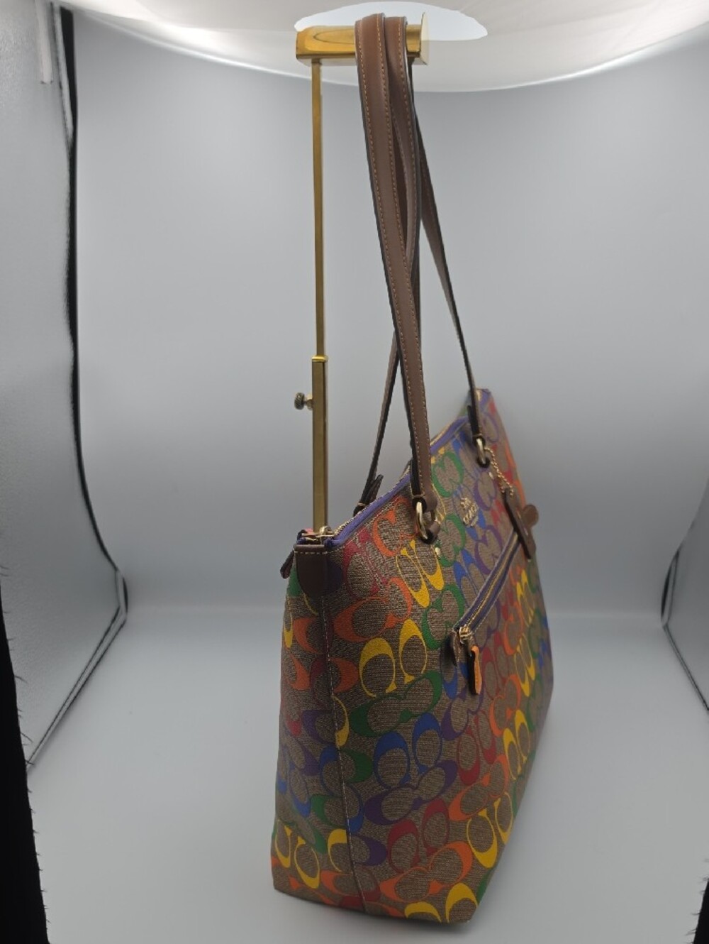 Coach Pride Brown Rainbow Signature Mono Large Limited Edition Tote (EUC)✨️🌈✨️ - Picture 5 of 13